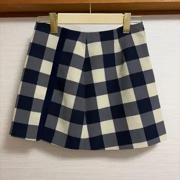 ZARA 자라 깅엄 체크 패턴 미니 스커트