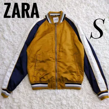 ZARA 자라 바시티 자켓 스카잔 블루종 리브 & 암 라인 S 사이즈