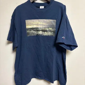 NOAH Sea Photo Tee XL 네이비