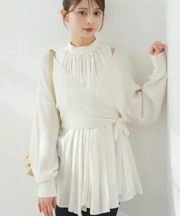 SNIDEL 카슈쿨 가디건 세트 블라우스 IVR