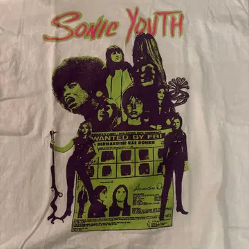 Sonic Youth Wanted by FBI 티셔츠 XL