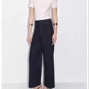 [새상품급] ZARA 와이드 레그 하이라이즈 데님 팬츠 38