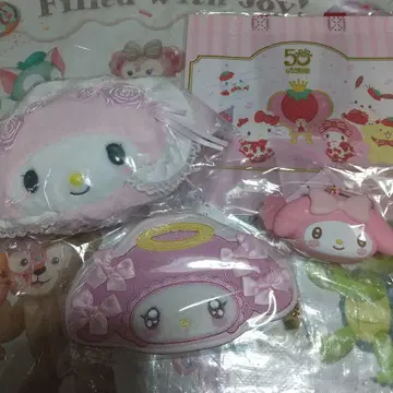 산리오 마이멜로디 화이트 프릴 파우치 사가라 파우치 실리콘 파우치