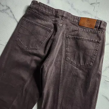 최고급 XL 상당 브루넬로쿠치넬리 데님 팬츠 가죽 택 퍼플 계열