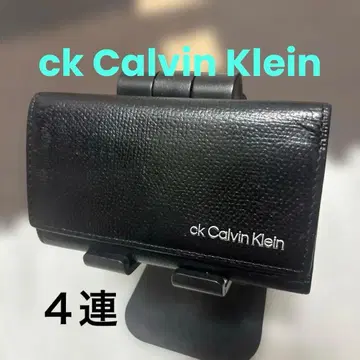 ck Calvin Klein 블랙 가죽 키케이스 4연
