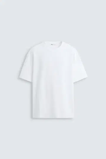 ZARA / 릴랙스핏 인터락 T셔츠 / 화이트