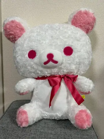 리락쿠마 화이트 로즈 봉제 인형 XL 프리미엄 코리락쿠마