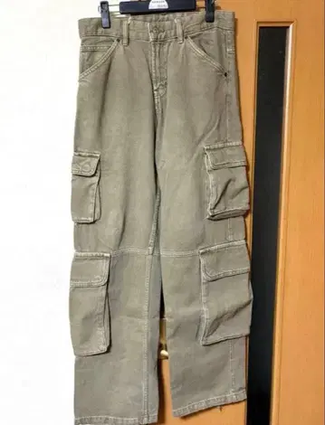 ZARA 데님 카고 팬츠 유틸리티 EUR36