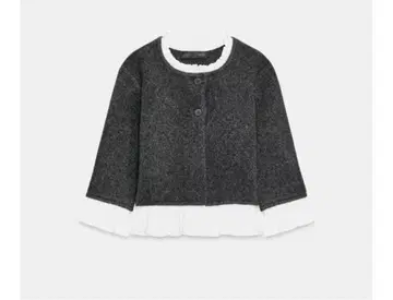 ZARA 포플린 콤비 니트 자켓 M 사이즈 프릴