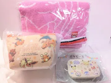 포켓몬 삼각형 미니 파우치 & 씰 들어있는 슬라이드 캔 & 타월 세트