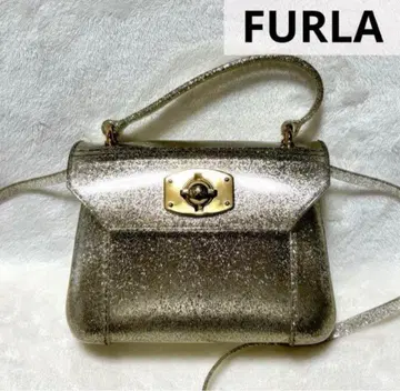 극미품 FURLA 캔디 레어 단종 글리터 숄더백 골드