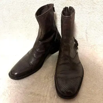 belstaff 천공 가죽 부츠 브라운