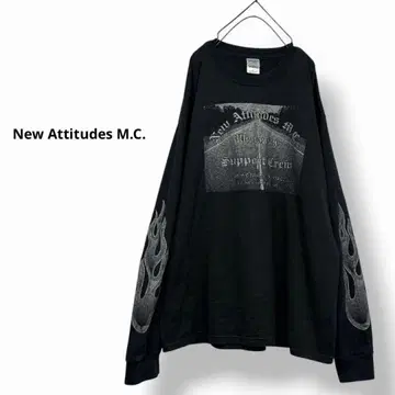 New Attitudes M.C. 프레임스 파이어 패턴 티셔츠