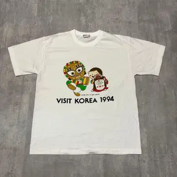 90s McGross 빈티지 T셔츠 한국 가면 캐릭터 KOREA