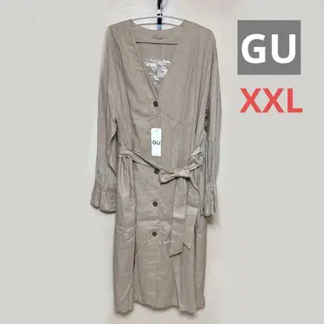 [ XXL ] GU 지유 린넨 블렌드 가운 원피스