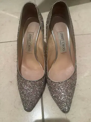 JIMMY CHOO 러브 85 글리터 실버 하이힐