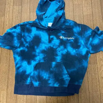Champion 다크 블루 타이다이 후드티 XXL