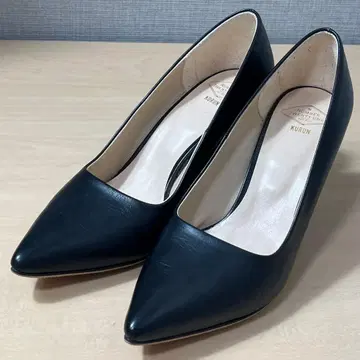 No.21 KURUN 천연 가죽 펌프스 블랙 스틸레토 가죽 24cm