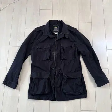 ALPHA INDUSTRIES 블랙 밀리터리 자켓 L