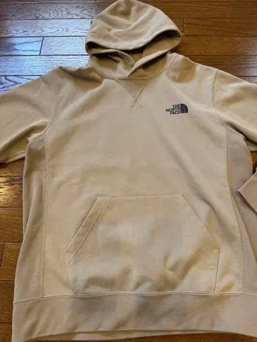 THE NORTH FACE 베이지 후드 부착 후드티