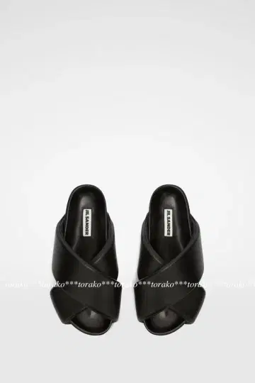 새상품 JIL SANDER 질 샌더 크로스 스트랩 슬라이드 샌들