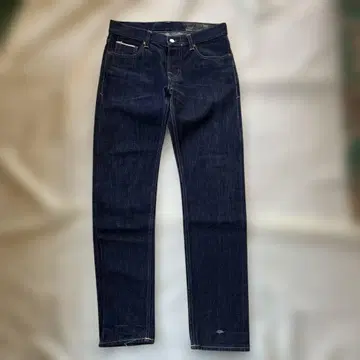 케어 라벨 다크 인디고 슬림 핏 데님