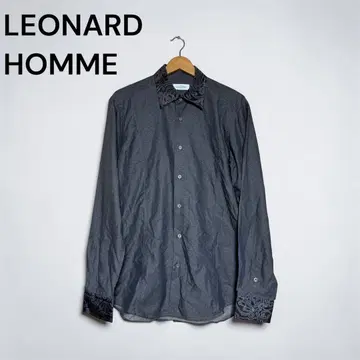 LEONARD HOMME 레오나르 도트 셔츠 이탈리아제 그레이