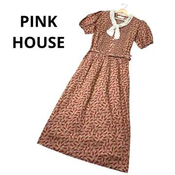 PINK HOUSE 핑크하우스 페이즐리 무늬 벨트 포함 롱 원피스