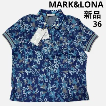 새상품 볼 마커 포함 MARK&LONA 피케 셔츠 스컬 골드 버튼 블루