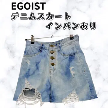 EGOIST 데님 스커트 인팬츠 포함 Y2K 갸루 스타일 하이웨스트