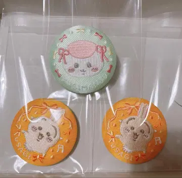 치이카와 자수 캔 배지 비스킷 2 토끼 x 2, 밤만쥬