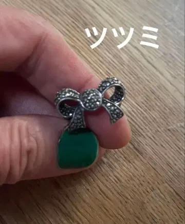 실버 925 마카사이트 리본 링 앤티크풍