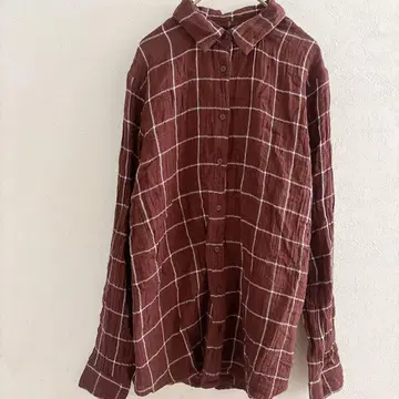 ORVIS 오비스 격자 무늬 셔츠 레귤러 카라 긴팔 S 화이트 Y셔츠