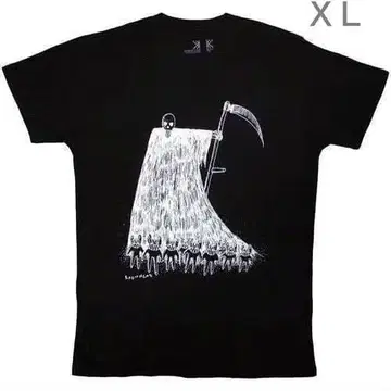 공식 라디오 헤드 Radiohead GRIM REAPER 블랙 T셔츠