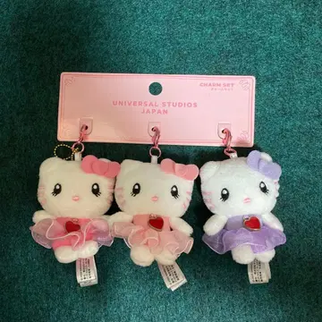 HelloKitty 헬로키티 봉제 인형 참 세트 USJ 한정판 굿즈