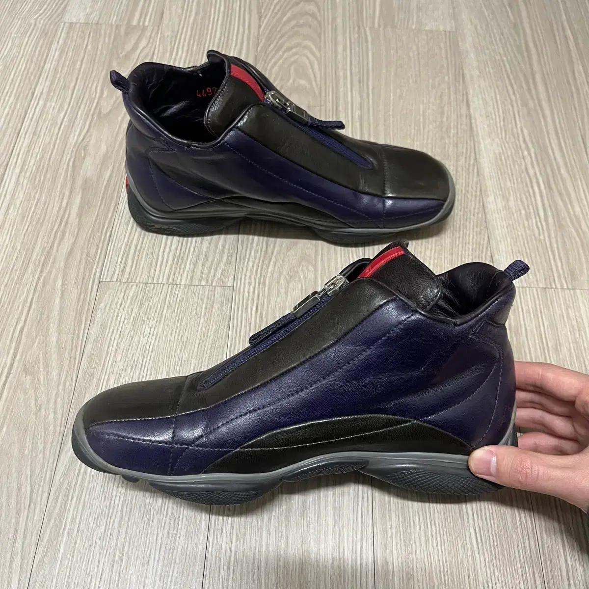 275~280) Prada Sport Leather Velcro Sneakers Shoes | Bunjang Global