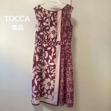 새상품급 TOCCA 꽃무늬 플레어 원피스 6 퍼플