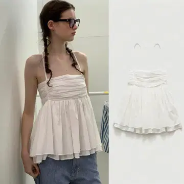 The barnnet Crepe Peplum 민소매 탑