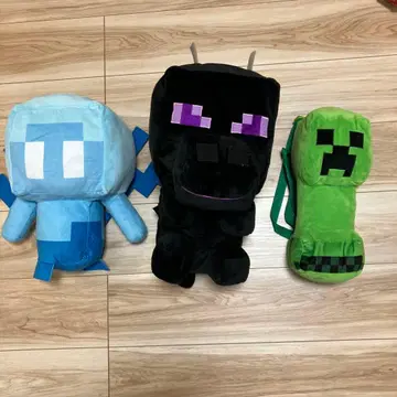 마인크래프트 파란색 캐릭터 봉제 인형 약 30cm 3개