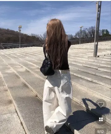 anyonemore 백 버클 스트랩 포함 벌룬 와이드 코튼 팬츠