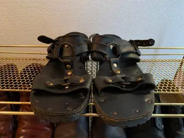 70s VINTAGE 가죽 샌들 핸드메이드 히피 빈티지