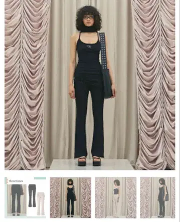 threetimes jewel string bootcut pants