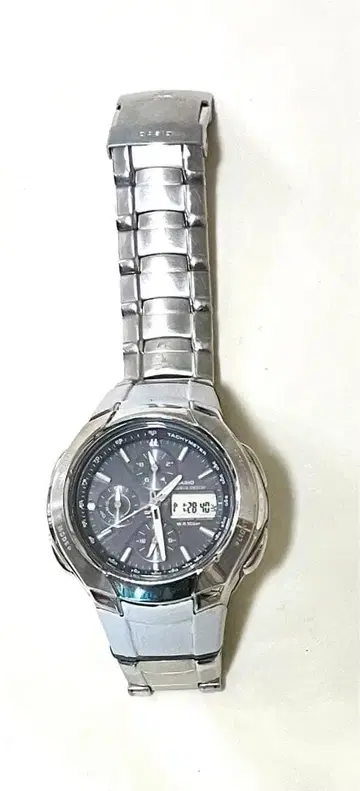 CASIO 카시오 전파 솔라 손목시계 실버 아날로그 디지털