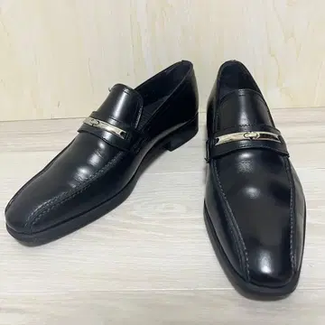 미사용급 리갈 24cm 로퍼 비즈니스 슈즈 천연 가죽 W47B 블랙