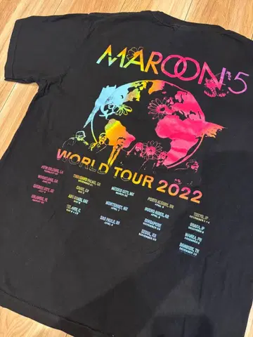 MAROON5 마룬5 2022년 투어 티셔츠 밴드 티