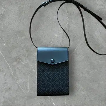 던힐 모노그램 미니 숄더백 블랙 가죽 사선 크로스