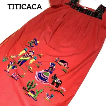 티티카카 MEXICO 자수 롱 원피스 멕시코 에스닉
