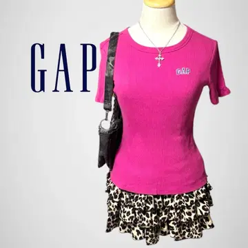 GAP 갭 피치T 반팔 자수 로고 Y2K 헤이세이 갸루 그런지