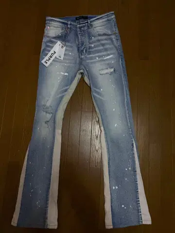 PURPLE BRAND 페인트 가공 플레어 데님