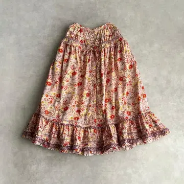 PINK HOUSE 꽃무늬 롱 스커트 피코프릴 볼륨 핑크하우스